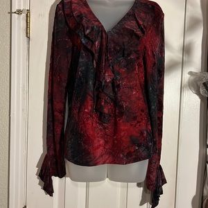 Dressbarn in size L beautifully designed holiday blouse in rich color $25.00